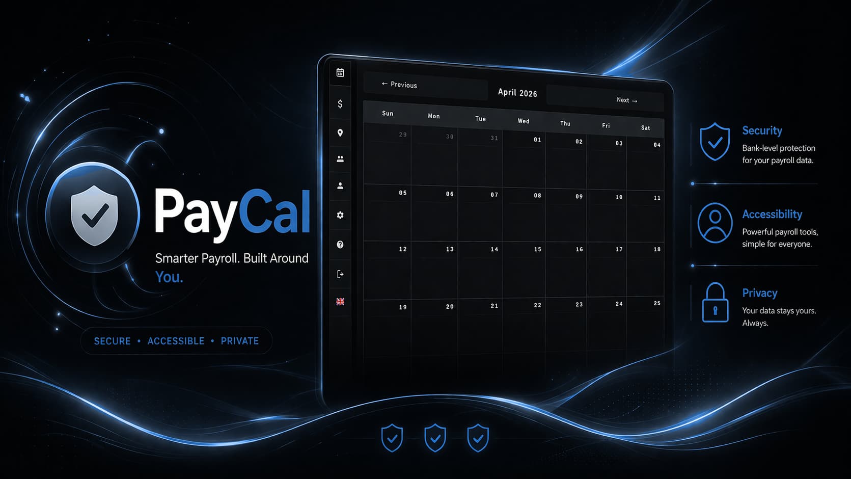 PayCal application interface